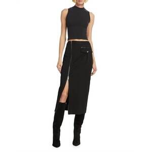 NEW L'AGENCE maverick cargo pencil skirt in black